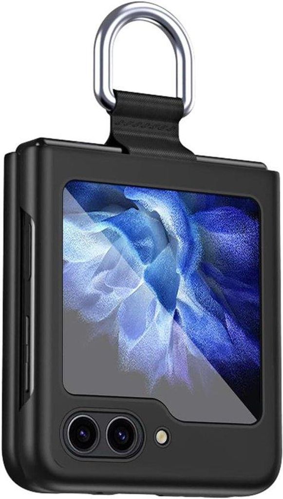 Premium Smartphone-Hoesche mit Zierseid und 360°-Schutzring - Schwarz