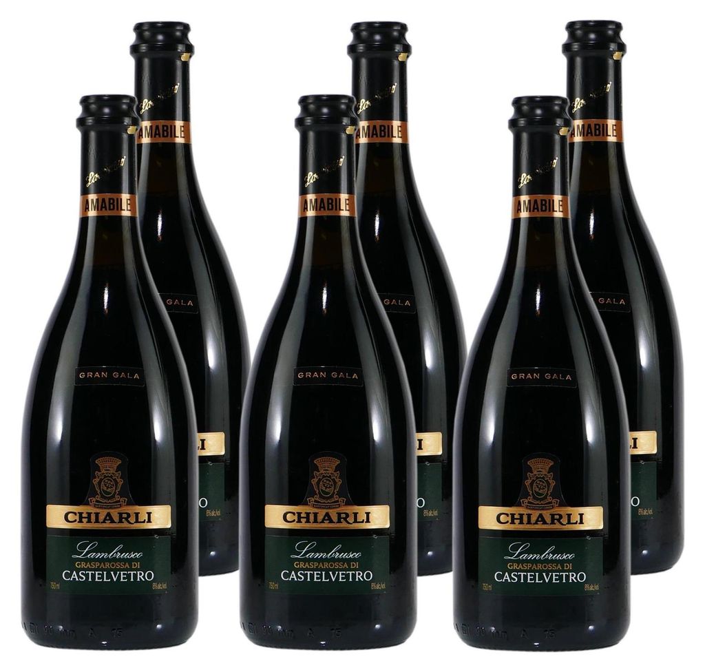 Chiarli Lambrusco Castelvetro DOC -lieblich- (6 x 0,75L) Produktbild 