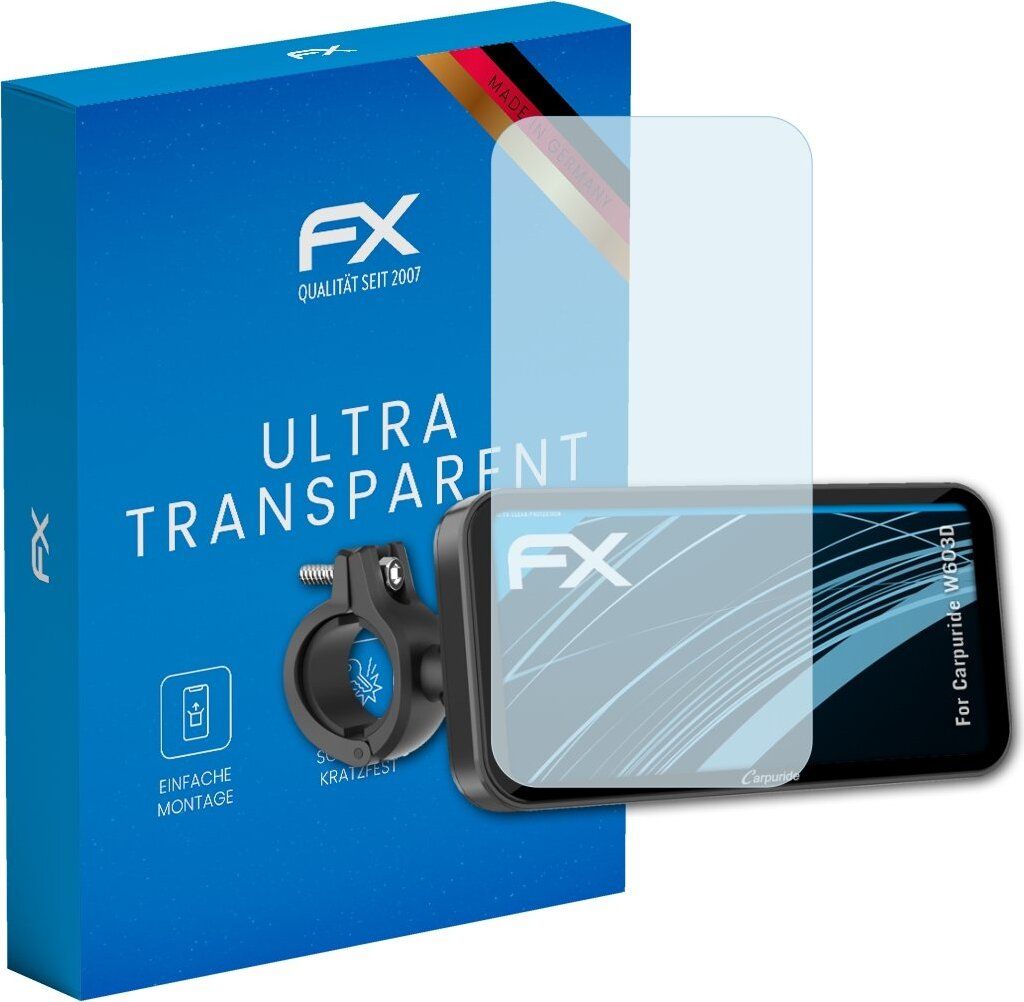 atFoliX FX-Clear 3x Schutzfolie kompatibel mit Carpuride W603D Displayschutzfolie