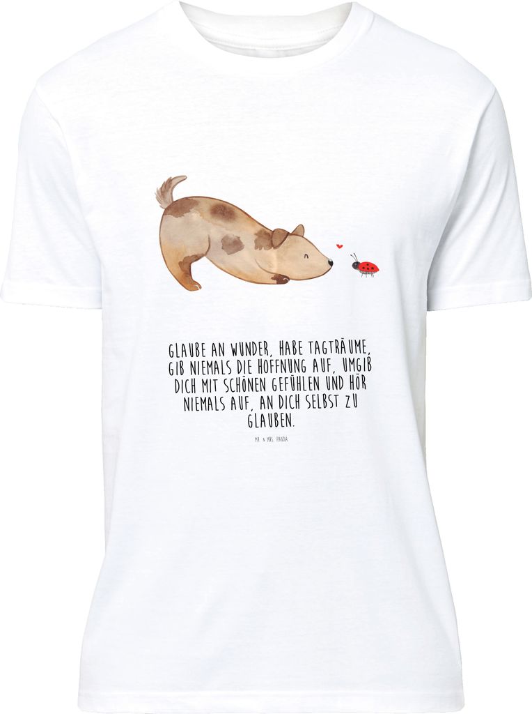Mr. & Mrs. Panda T-Shirt Hund Marienkäfer - Weiß - Geschenk, Jersey-Shirt, Positiv, Zuversichtlich, oberteil, Tshirt, Hunde, S, Design, Sprüche