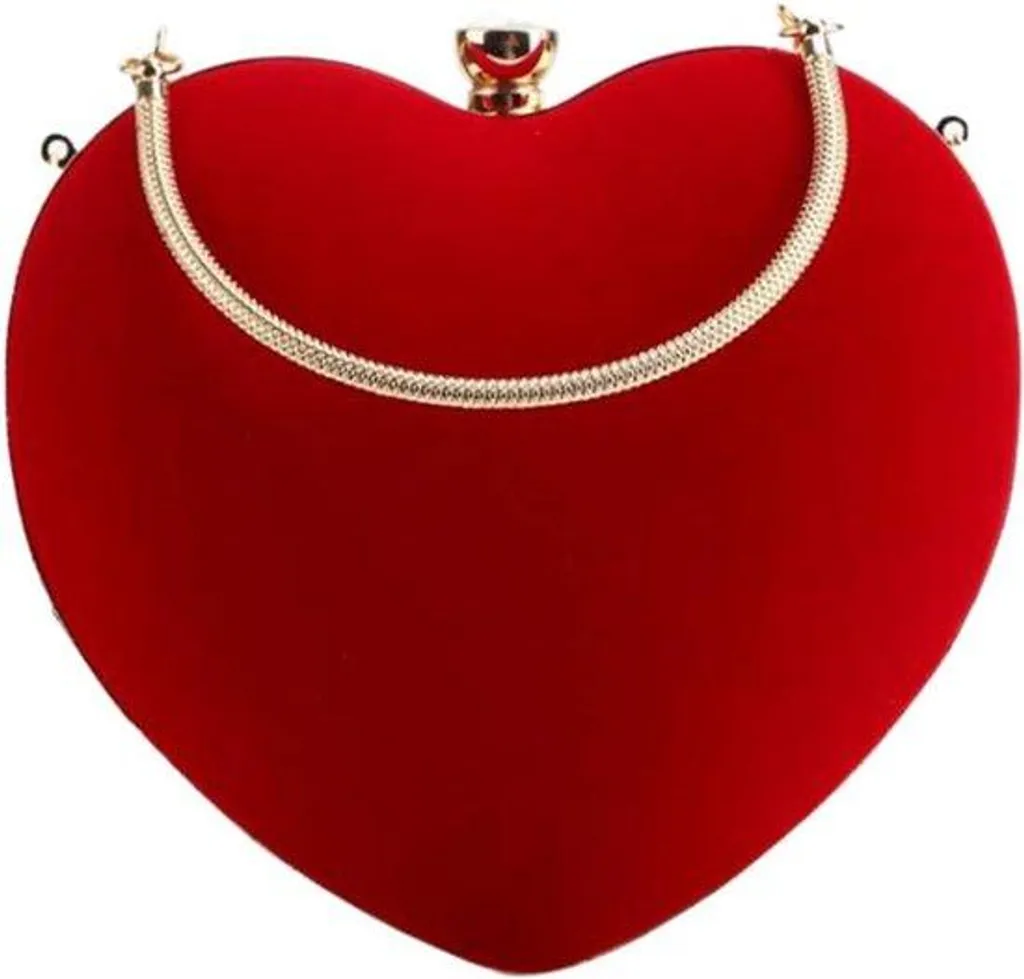 Petite pochette rouge bandoulière amovible en satin pour cérémonie chic