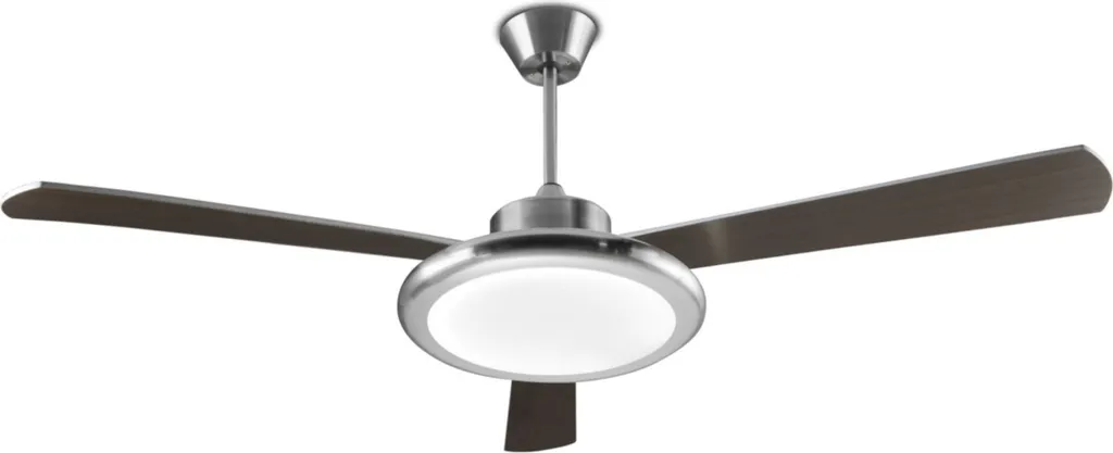 Ventilateur plafond 132 cm Bahia Nickel Satiné avec lampe et commande