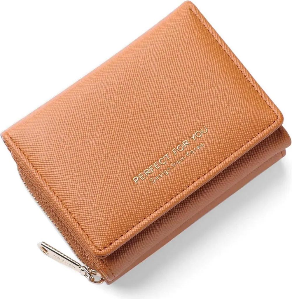 Portefeuille Femme Compact ANYWN Marron : Fini les Sacs Encombrés