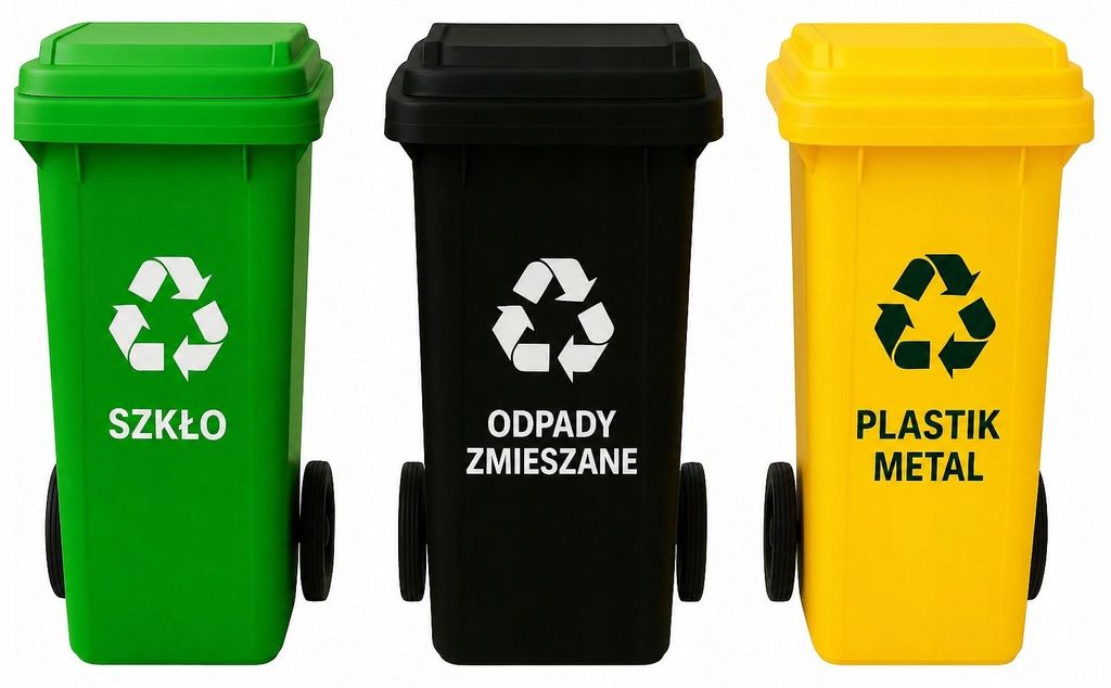 Pojemniki na Śmieci 120l ZESTAW 3 szt. Kosze do Segregacji Zdjęcie produktu 