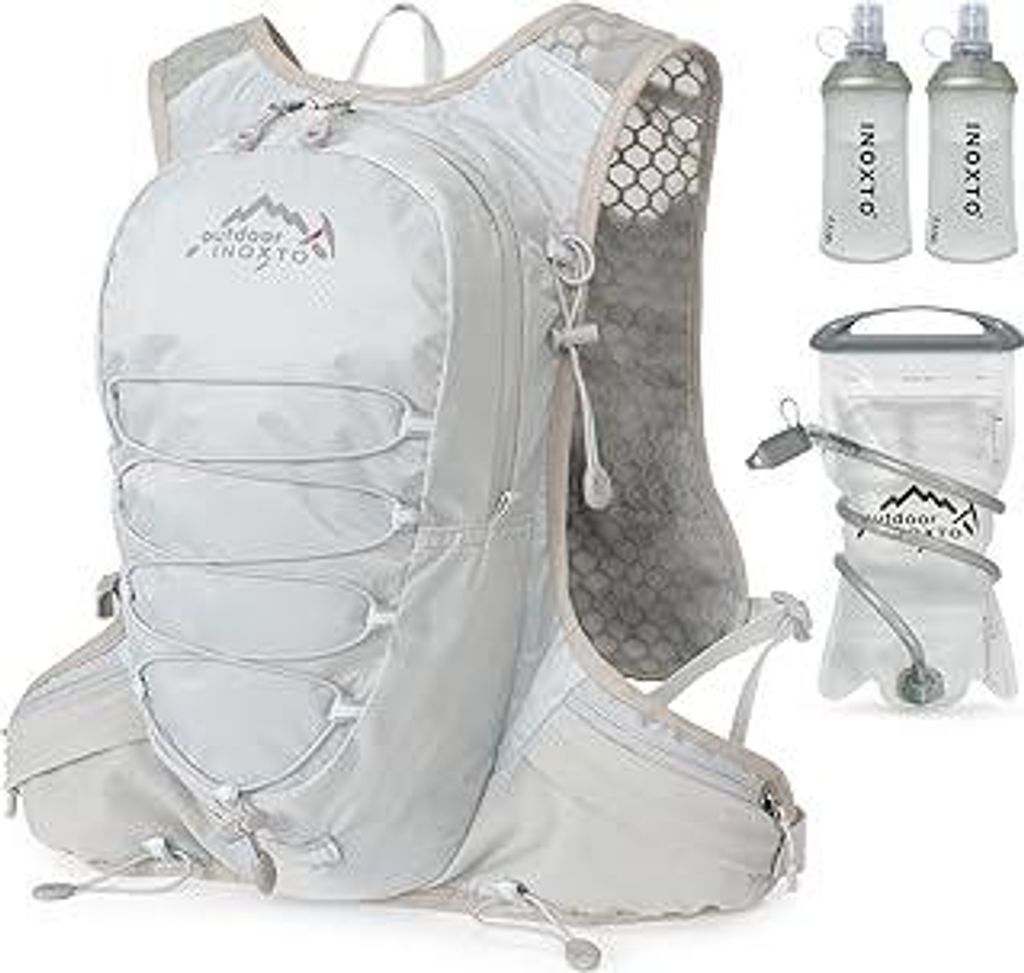 INOXTO Sport Wasserbeutel Weste Mit 1.5l Trinkblasen Running Weste Rucksack FüR Outdoor Wandern Trail Marathon Radfahren Rennen Camping MäNner Un...