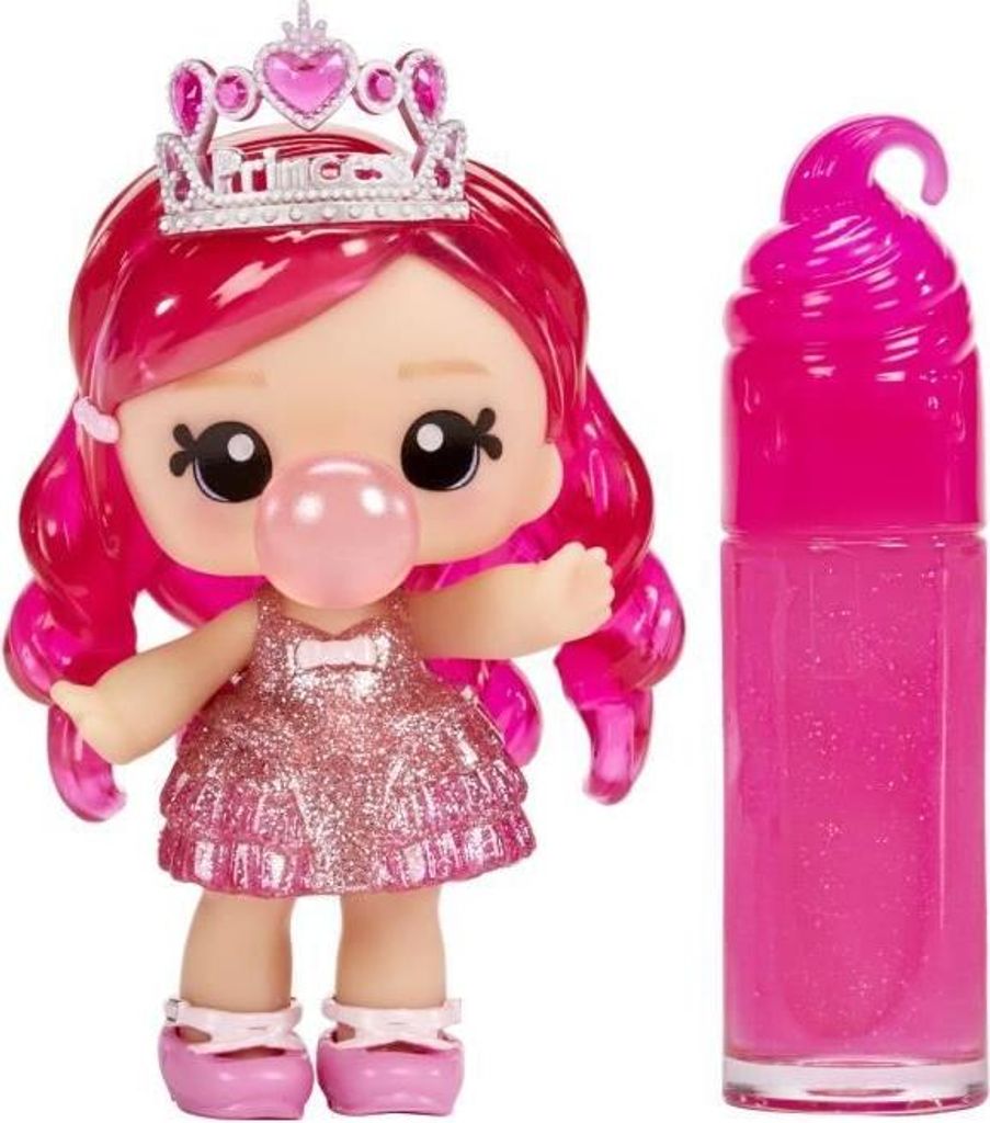 Puppe Yummiland Bianca, 10 cm, Glitzer Gloss zum Selbermachen, Kaugummi Geschmack, Ab 4 Jahren
