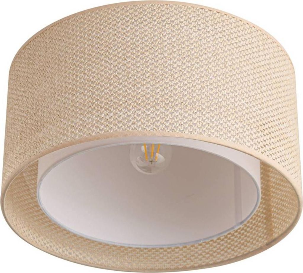 Lindby Deckenleuchte Soula, Ø 40 cm, beige, Kunststoff, E27 Produktbild 