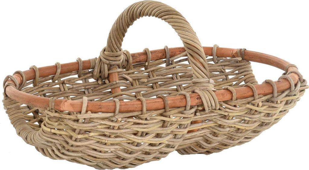KRINES HOME Rosenkorb Blumenkorb Geschenk Korb für Hochzeit Blumenmädchen / Rosenkorb Bügelkorb aus Rattan