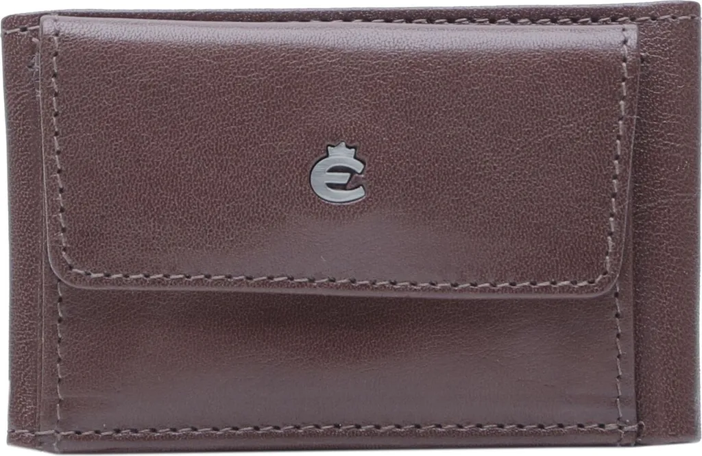 Porte-monnaie en cuir véritable Toscana Esquire mini portefeuille brun