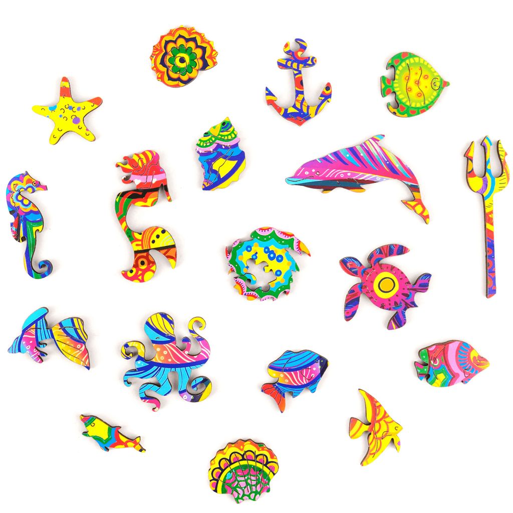 UNIDRAGON Shining Fish 23 x 18 cm 106 Teile Holz-Puzzle Produktbild 3