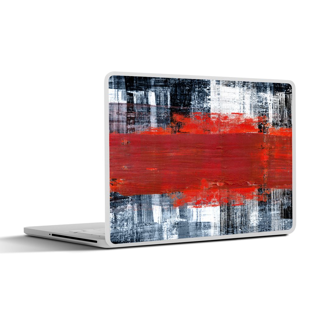 MuchoWow Laptop Aufkleber Sticker Cover Gemälde - Abstrakt - Rot - Öl 40x30 cm - Laptop Dekoration - Selbstklebend