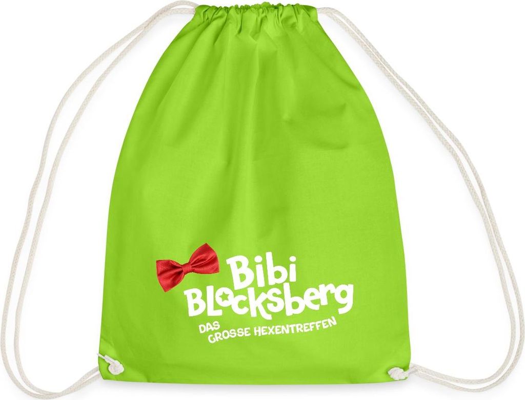 Spreadshirt Bibi Blocksberg Film Das Große Hexentreffen Logo Turnbeutel, One size, Neongrün