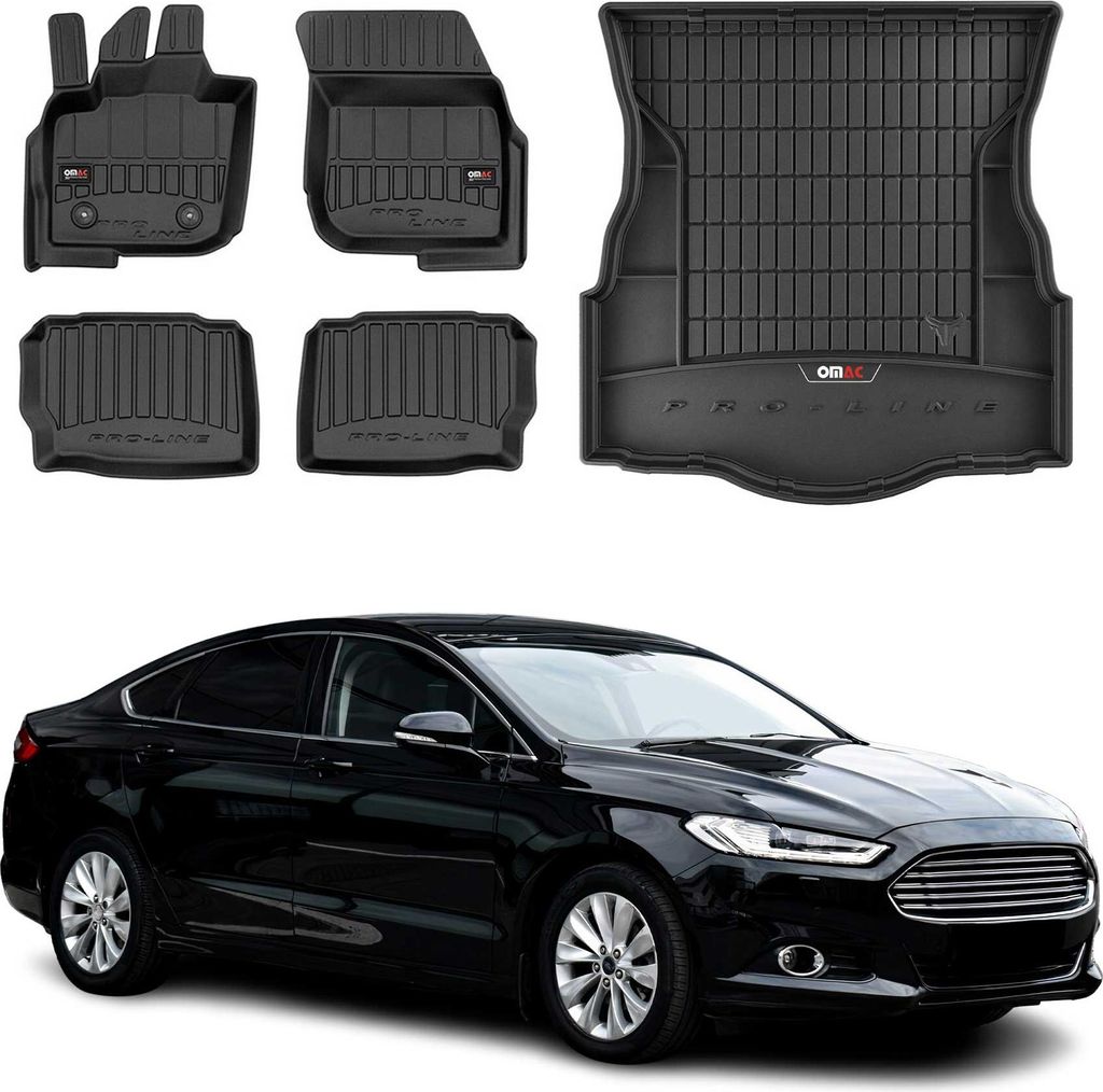 OMAC Fußmatten & Kofferraumwanne Set für Ford Mondeo mk5 2014-2022 Gummi TPE 5x