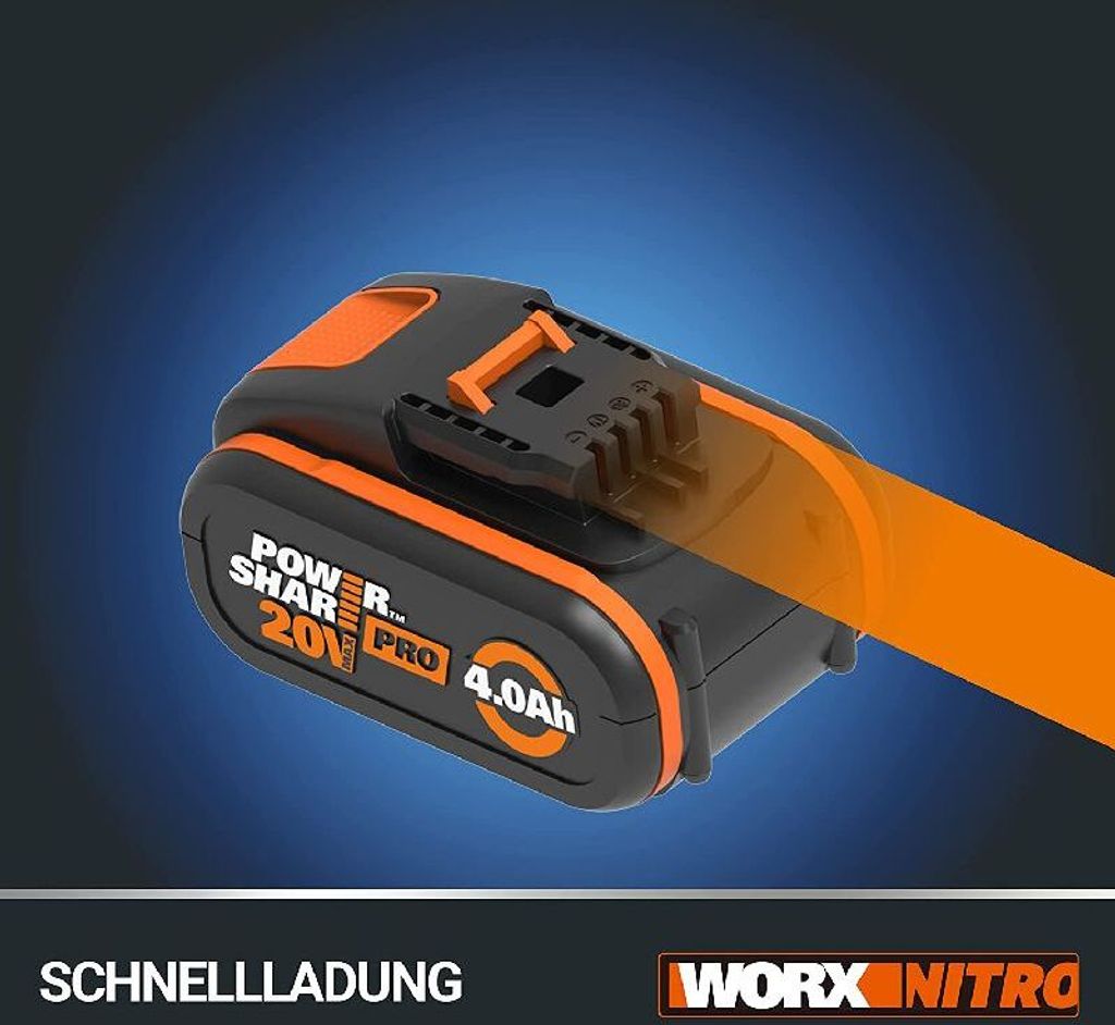 Worx Akku Pro 20V 4,0 Ah mit hoher Kapazität und Anzeige Produktbild 8