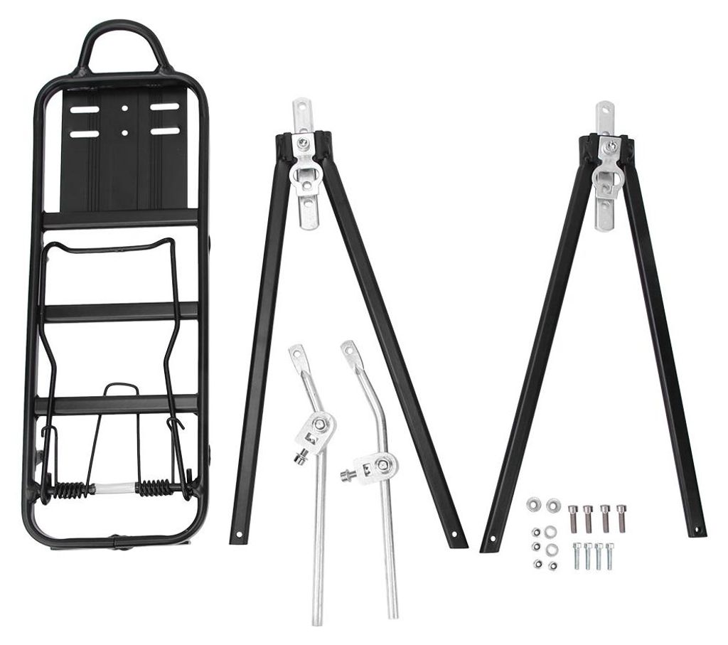Verstellbarer Fahrrad-Hinterradträger aus Aluminiumlegierung, Fahrrad-Touring-Träger für Disc-V-Brake-Montage