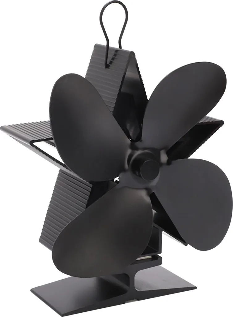 Ventilateur de poêle 4 pales résistant à la chaleur et thermodynamique