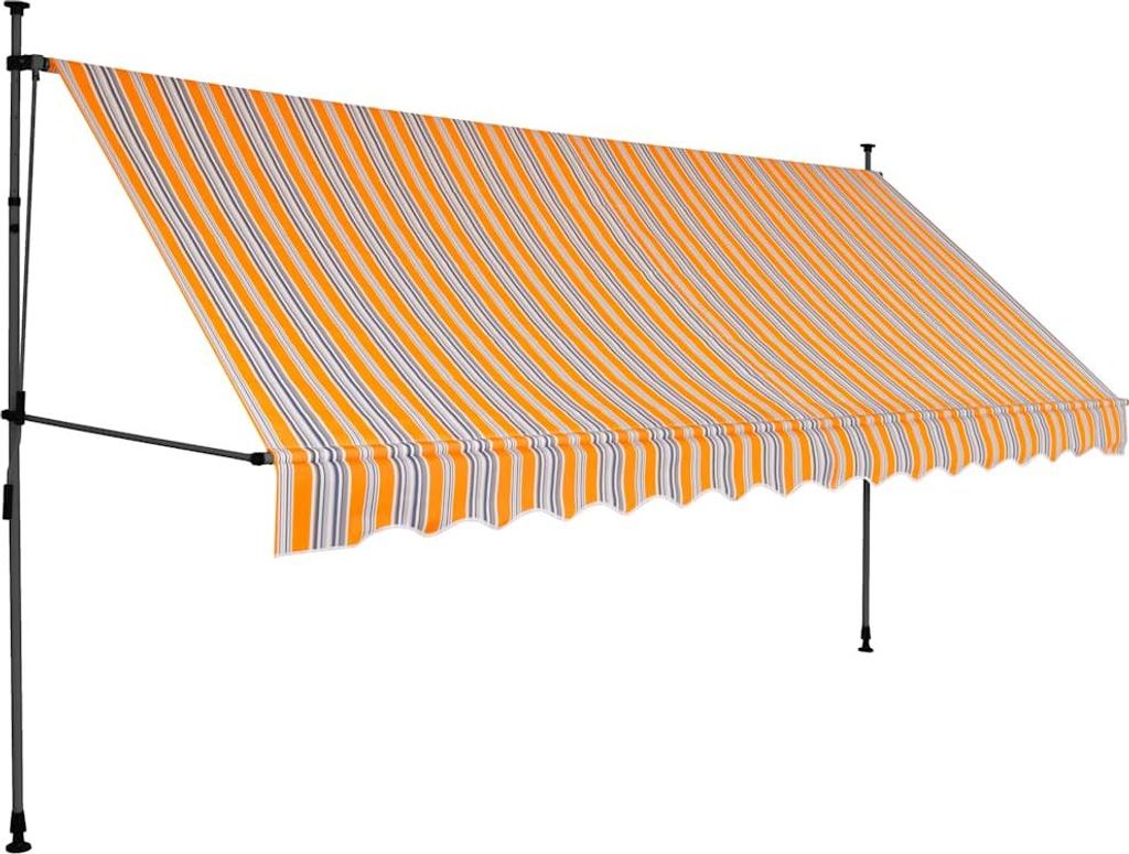 vidaXL ručně zatahovací markýza s LED diodami 350 cm žlutá Obrázek produktu 