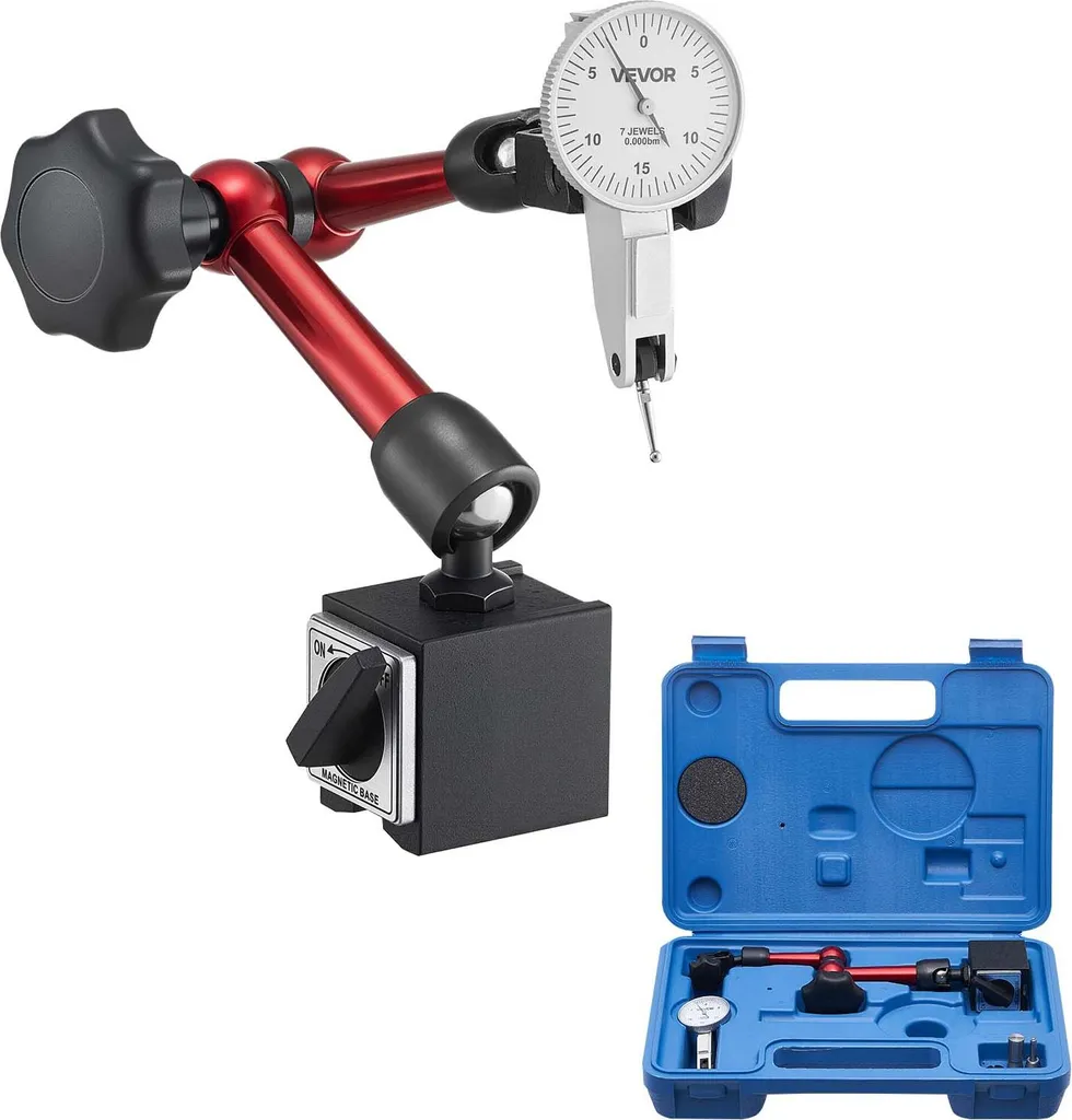 Comparateur à cadran de précision 0,01 mm avec support magnétique pro
