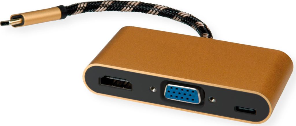 ROLINE GOLD Display Adapter USB Typ C - VGA / HDMI / C (PD)