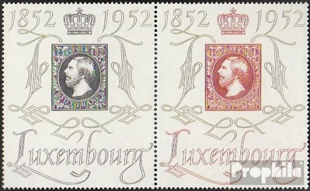Briefmarken Luxemburg 1952 Mi 488-489 Paar (kompl.Ausg.) gestempelt Philatelie