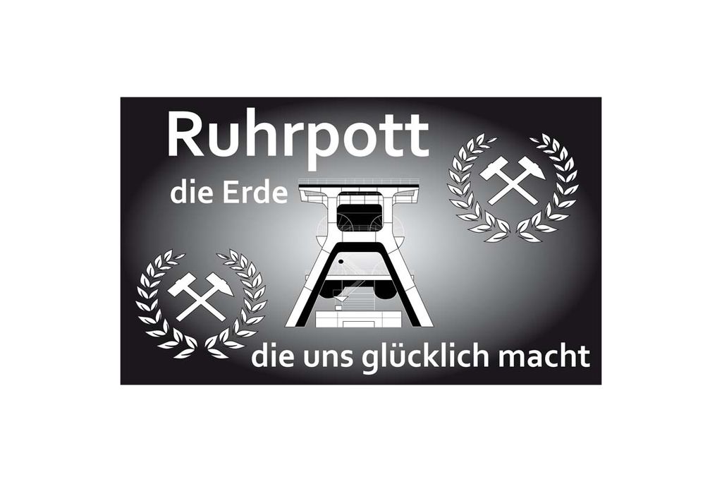 Flagge Fahne Ruhrpott schwarz Hissflagge 90 x 150 cm 