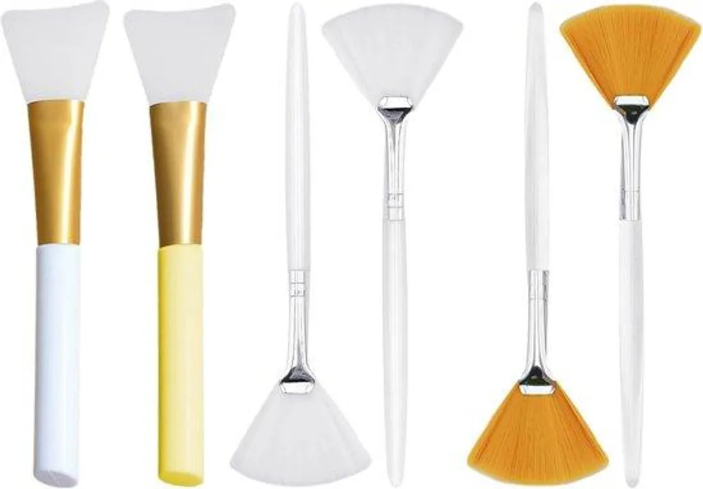 Pinceaux masque visage silicone doux - Lot de 6 applicateurs de cosmétique