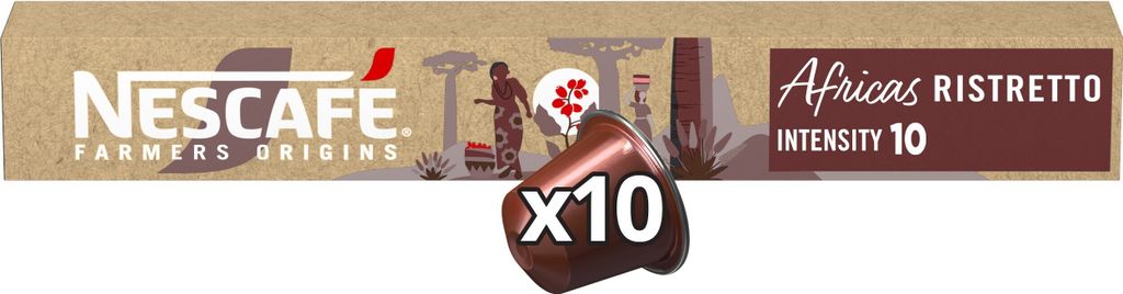 NESCAFÉ Farmers Origins Africas Ristretto für Nespresso (1 x 10 Kapseln)