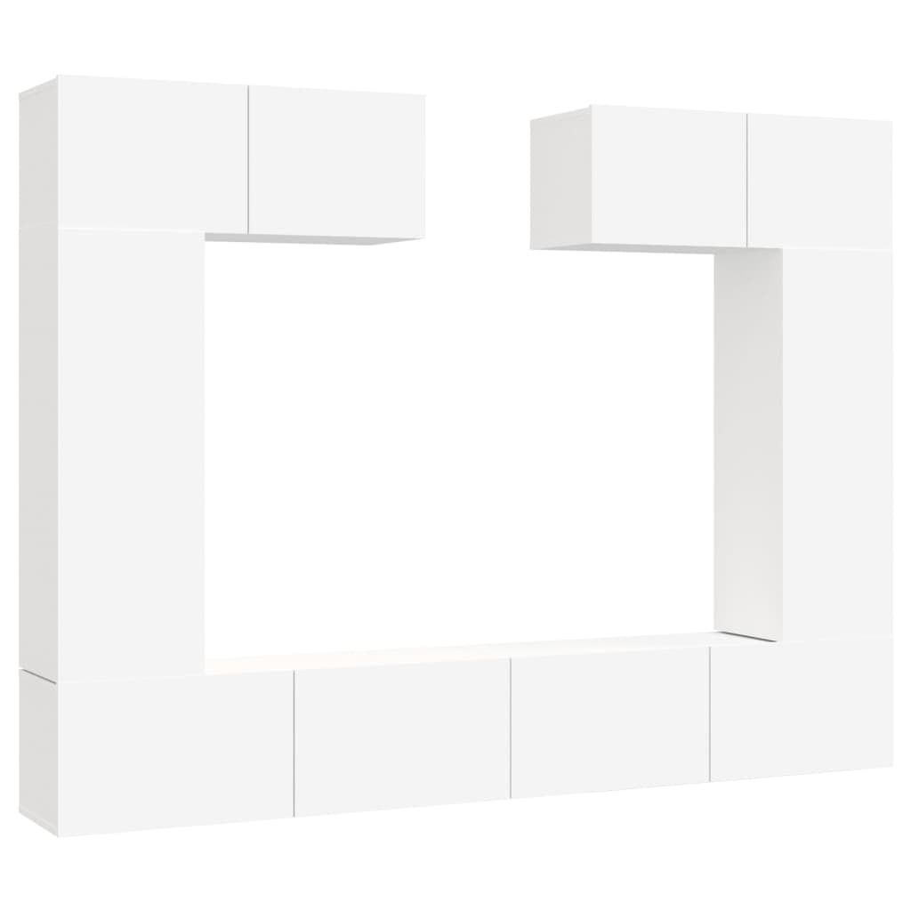 vidaXL 6-tlg. TV-Schrank-Set Weiß Holzwerkstoff