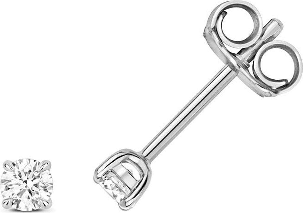 Funkelndes Feuer 18 Karat (750) Weißgold Damen - Diamant Paar Ohrstecker Brillant-Schliff 0.20 Karat H - SI2; TRS3465518KW