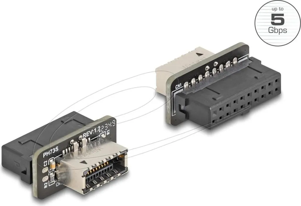 Adattatore Delock USB 5 Gbps da 19 Pin a Type-E Key A | Interno PC