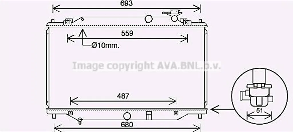 AVA MZ2269 Radiateur Moteur OE SH0515200 pour Mazda 6 - Qualité Premium
