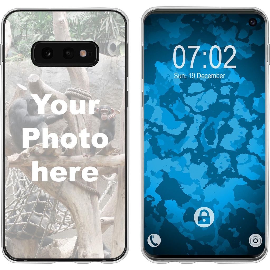 PhoneNatic Case kompatibel mit Galaxy S10e Personalisierte Handyhülle clear zum selbst gestalten mit eigenem Foto
