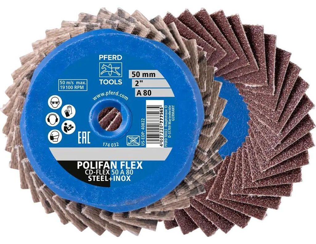 PFERD TOOLS COMBIDISC Korund Mini-POLIFAN CD Ø 50mm A120 für universelle Anwendungen