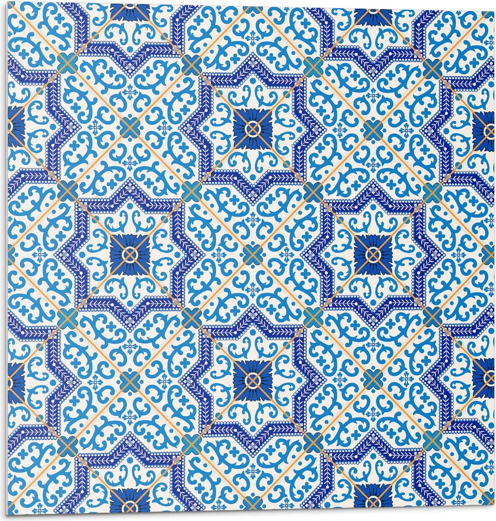 Piastrelle Autoadesive 50x50 cm Motivi Ornamentali - Set 4 Pezzi Parete