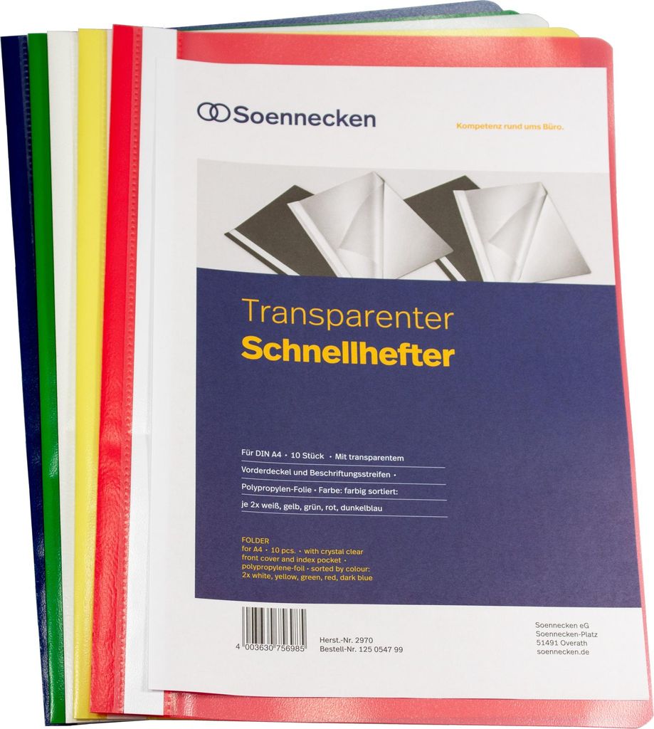 Soennecken Schnellhefter 2970 DIN A4 PP sortiert 10 Produktbild 