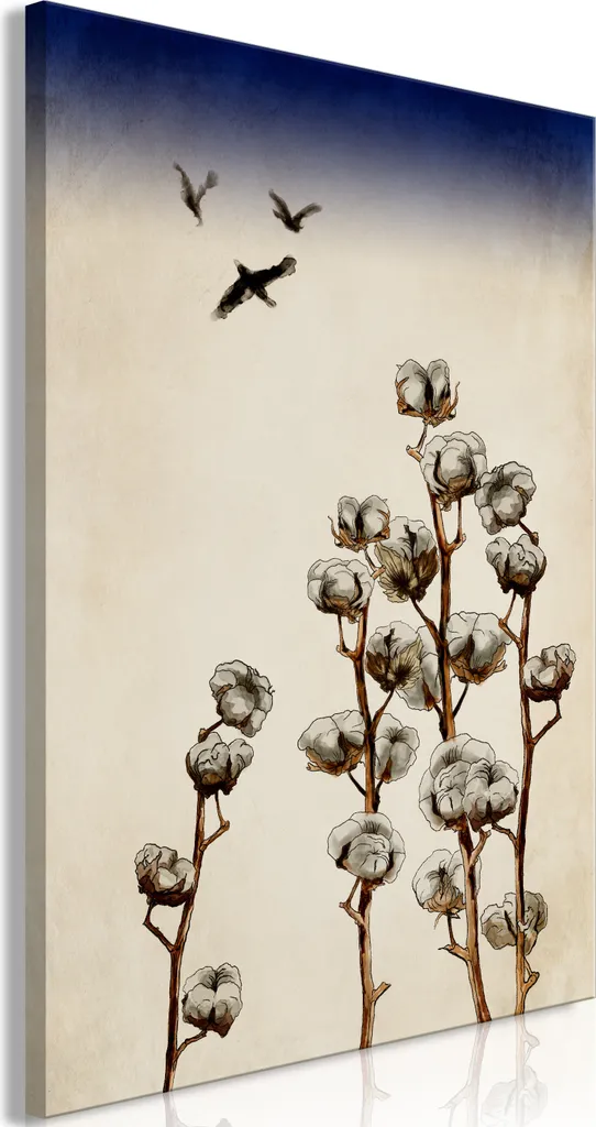 Quadro Fiori di Cotone 40x60 cm - Atmosfera Zen per Soggiorno e Relax