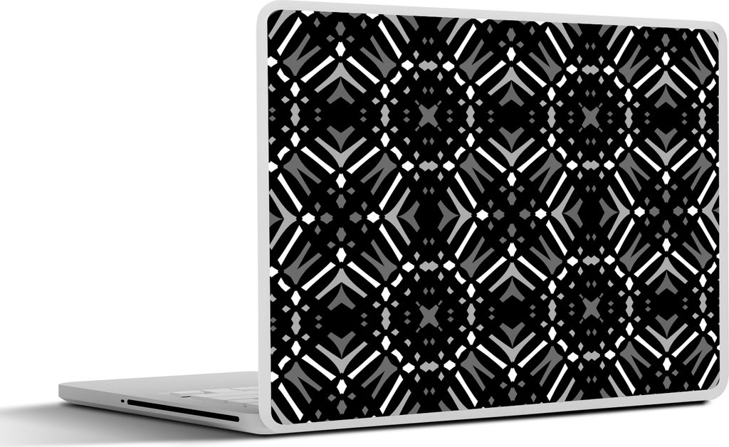 MuchoWow Laptop Aufkleber Sticker Cover Muster - Schwarz und Weiß - Geometrie 40x30 cm - Laptop Dekoration - Selbstklebend