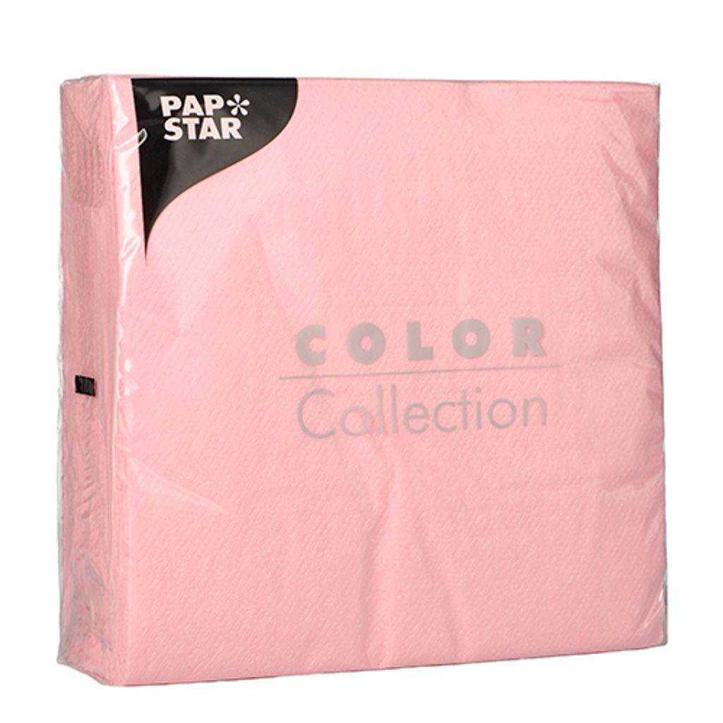 PAPSTAR Servietten 1/4-Falz, 33x33 cm rosa, ideal für Feiern | Folie (100 Stück)