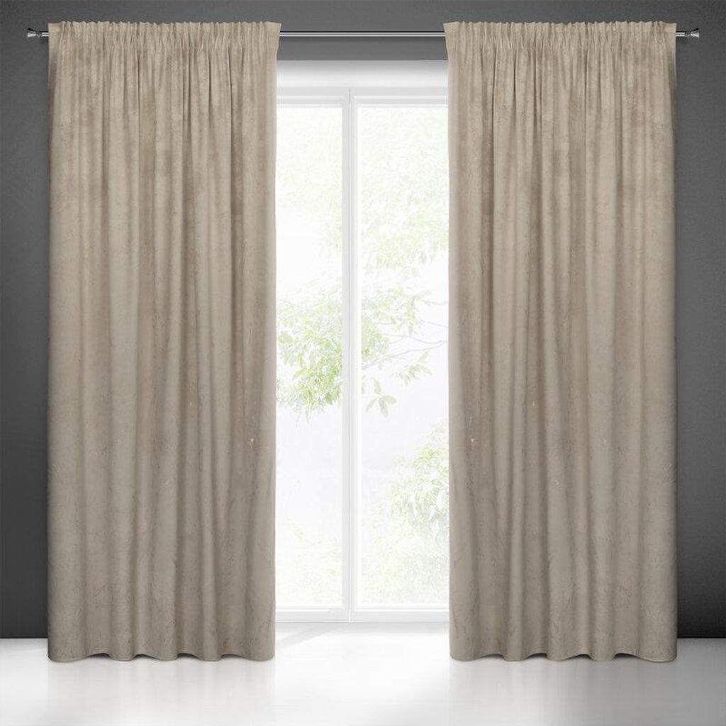 Vorhang NADIA beige gold 140x300 cm Kräuselband Tunnelzug Tunneldurchzug