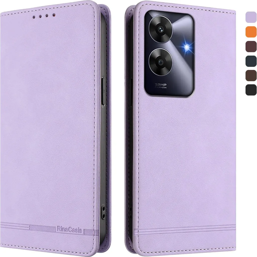 Custodia Premium Viola Realme Note 60 - Pelle Sintetica con Stand
