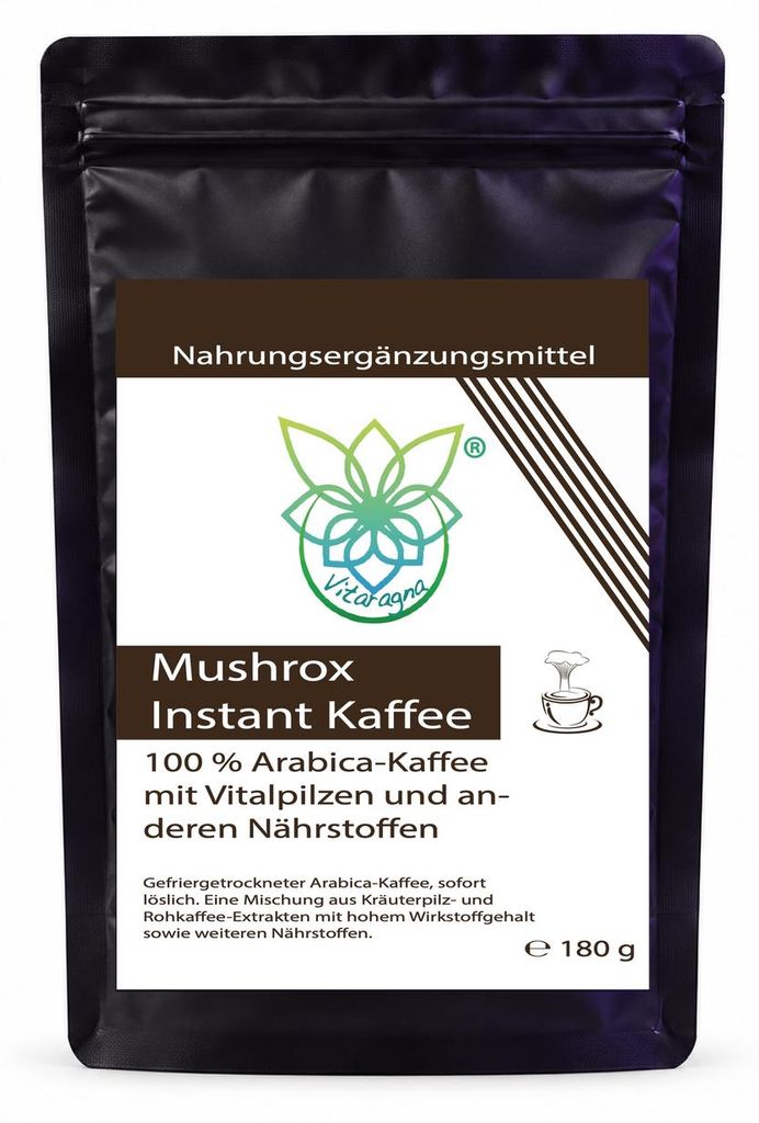 VITARAGNA Mushrox Instant Kaffee Pulver 180 g Arabica Produktbild 