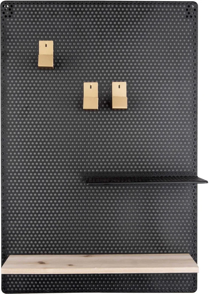 Pêle-mêle Mural Perky Mesh en Métal Noir - Support à Grille Style Industriel - 2