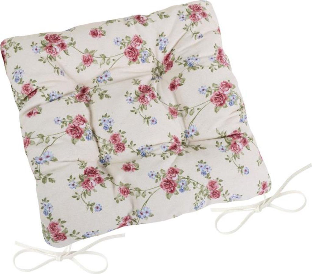 DITA gestepptes Sitzkissen - 40x40 cm - Creme,Rosa,Grün Produktbild 
