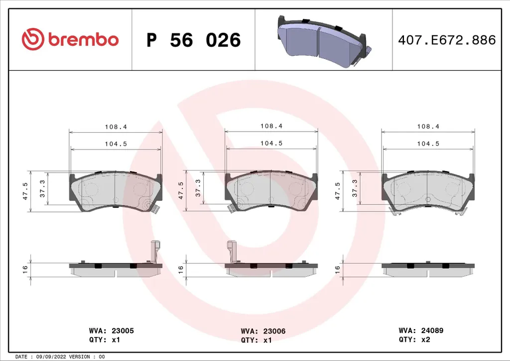 Plaquettes Brembo P 56 026 : fini les bruits de frein sur Almera N15