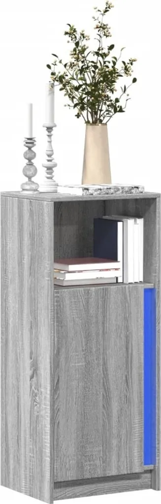 Mobile Vetrina con Luci LED Grigio Sonoma 100cm | Offerta 2025