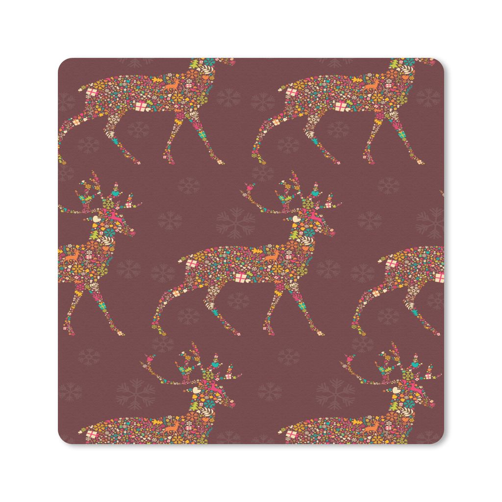 MuchoWow Mauspad Mousepad Hirsche - Muster - Farben 30x30 cm - Mousepads - Maus Mat - Pad - Mausunterlage - Gaming