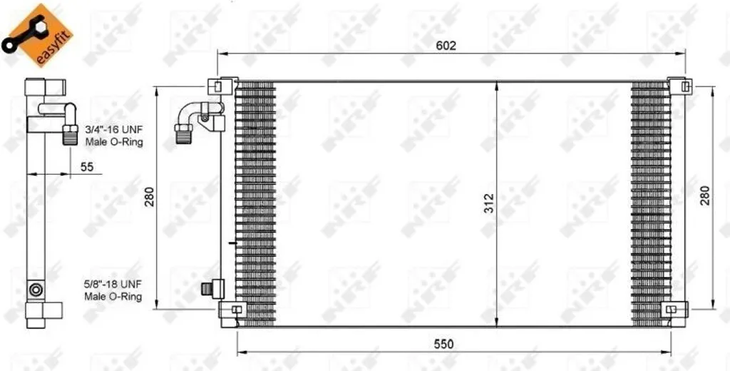 Condenseur de climatisation NRF 35103 pour Saxo - Référence OE 6455V0