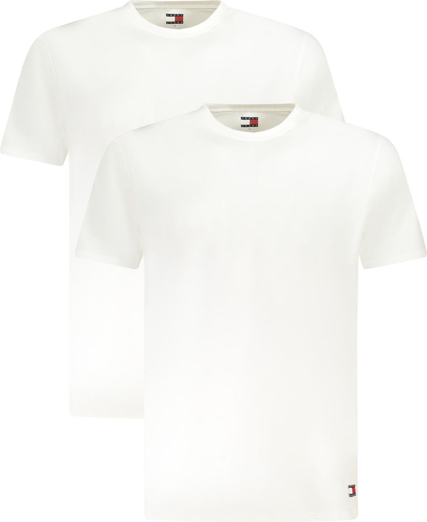 Herren T-Shirt Doppelpack Weiß, Kurzarm & Rundhals mit Applikation