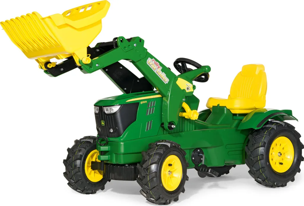 Tracteur RollyFarmtrac John Deere 6210R stable et robuste pour enfant
