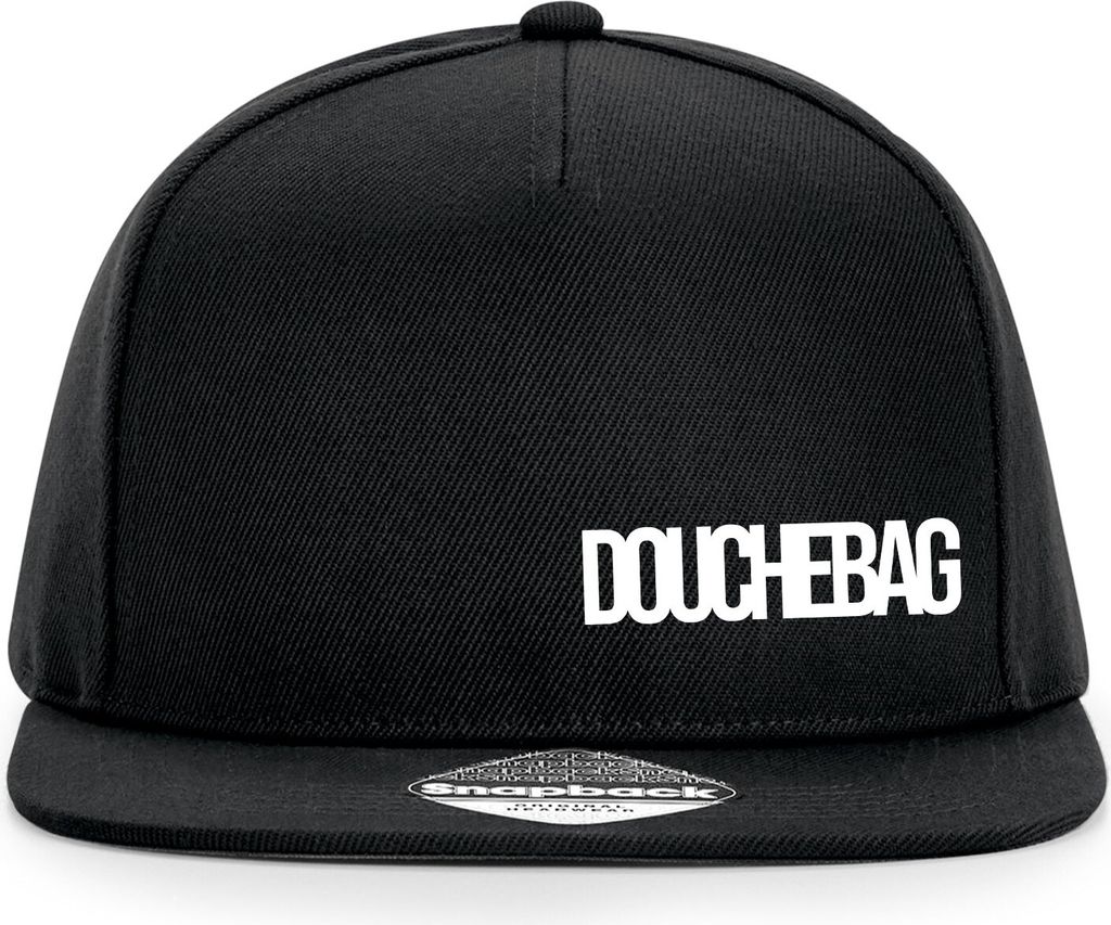 Huuraa Cappy Mütze Douchebag Schriftzug Black Polyester Snapback Kappe Geschenkidee